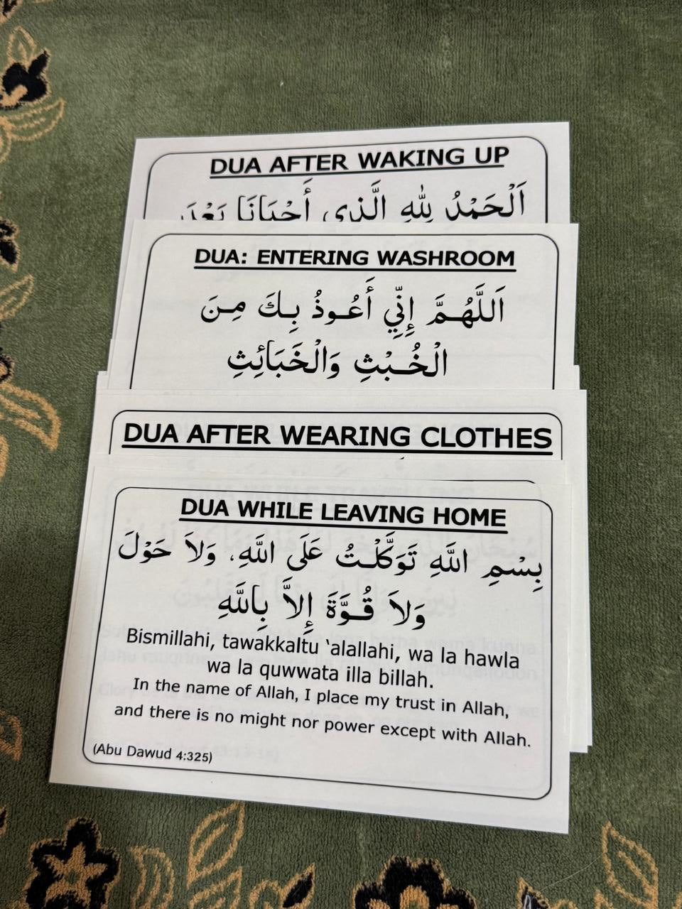 English Dua Stickers (12 dua in a set)
