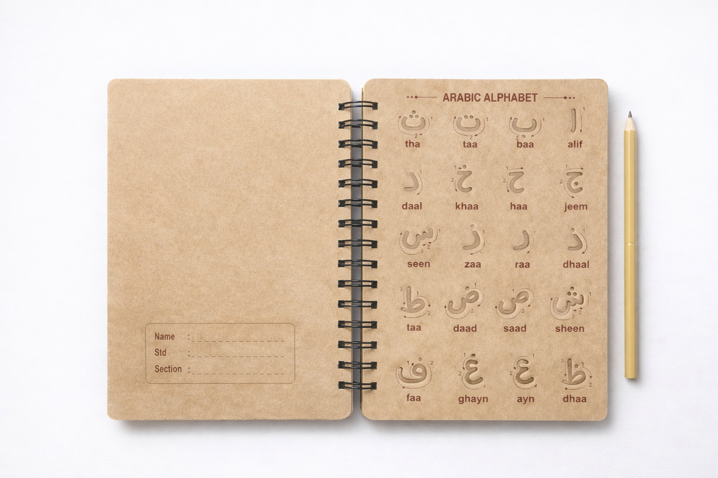 IlmStart™ Arabic & English Alphabet Practice Board (Reusable)