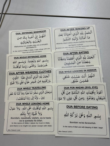 English Dua Stickers (12 dua in a set)