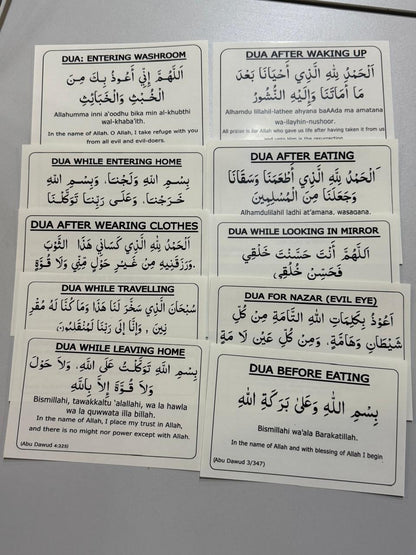 English Dua Stickers (12 dua in a set)