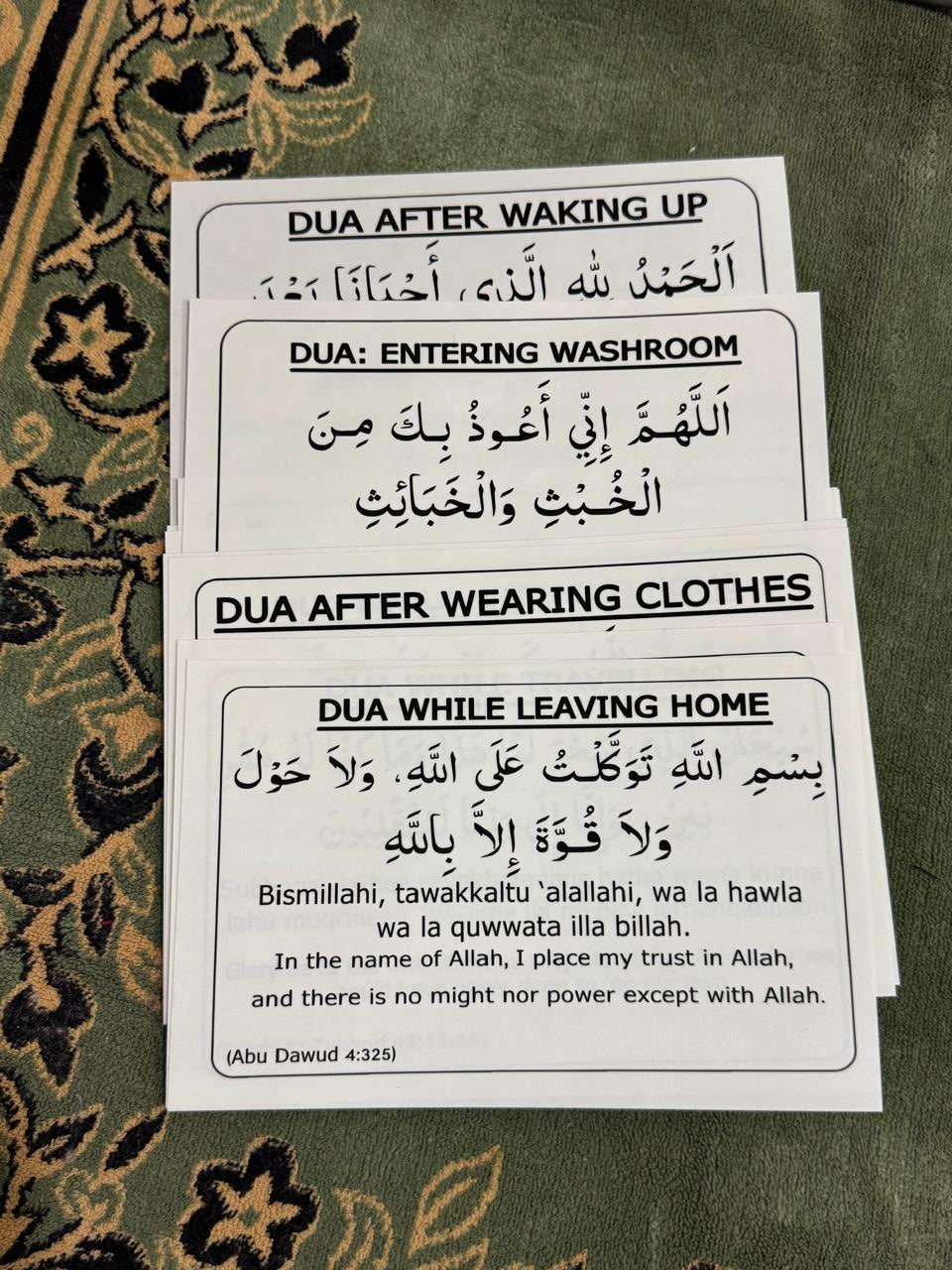 English Dua Stickers (12 dua in a set)